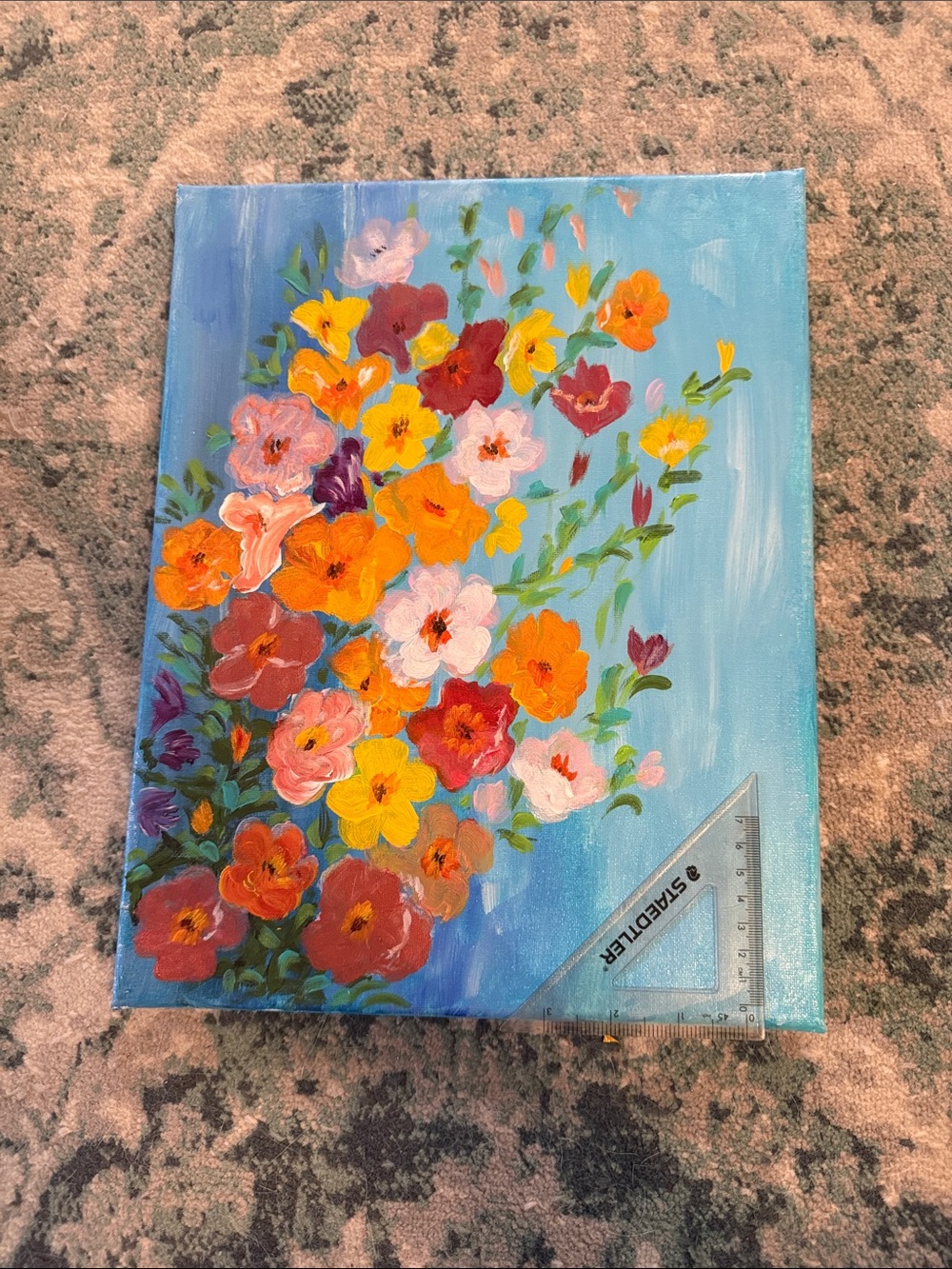 Bright Florals — Original, hand-painted, acrylics